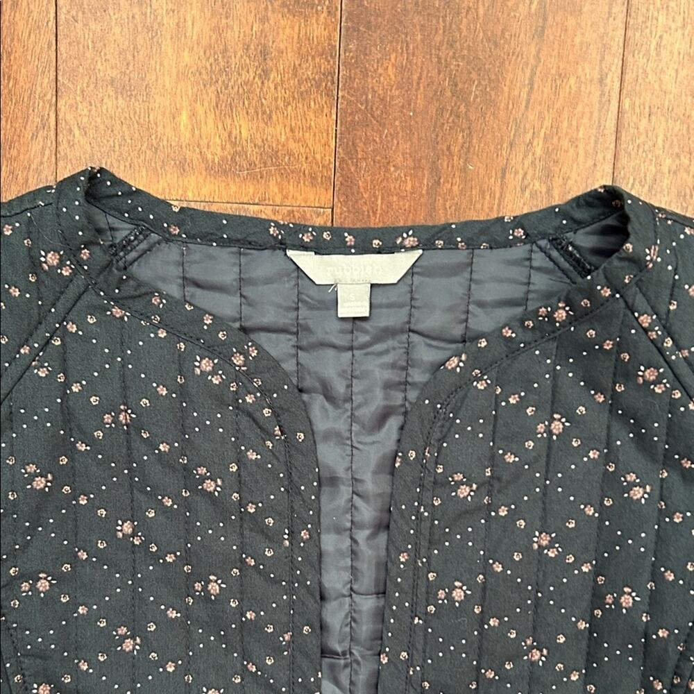 Rubbish Quilted Cottagecore Blue Ditsy Calico Floral Open Front Jacket, Size XXS - Picture 3 of 15